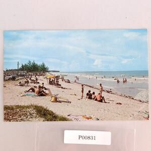 Lions Club Park Beach Fort Pierce Florida 1960s Postcard FL PC 1963 People Swim